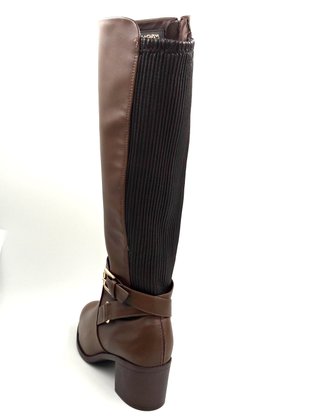 Bota Cano Longo Ramarim Caramelo Ajustável na Perna