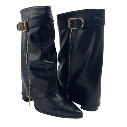 Bota Capa Ramarim Preta 2658131 Cano Médio Bico Fino