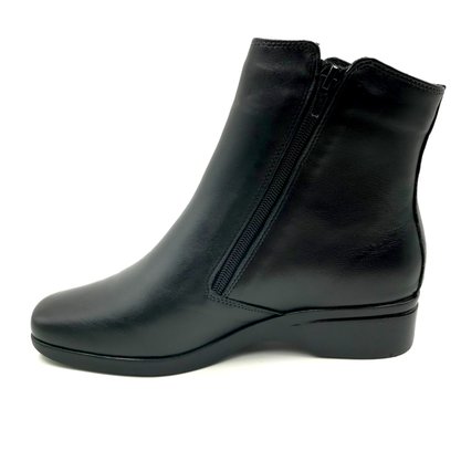 Bota Comfort Plus Couro Cano Baixo Preta 20229