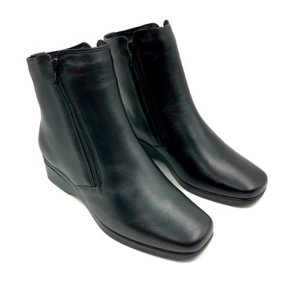 Bota Comfort Plus Couro Cano Baixo Preta 20229