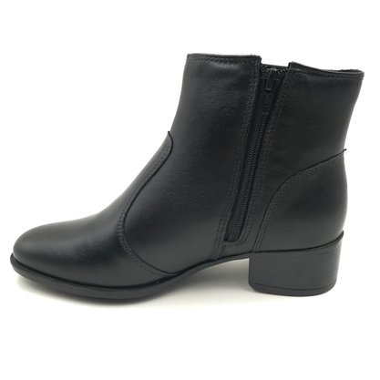 Bota Comfort Plus Couro Cano Baixo Preta 5709