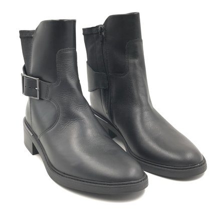 Bota Comfortflex Cano Baixo Couro Preta 2369303