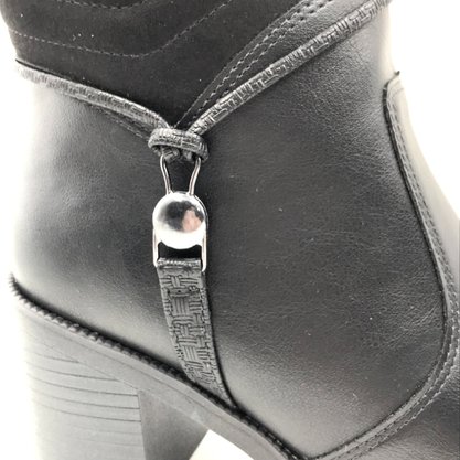 Bota Comfortflex Cano Baixo Salto Bloco Preta 2399302