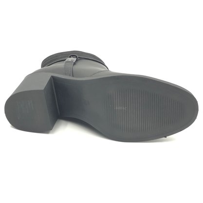 Bota Comfortflex Cano Baixo Salto Bloco Preta 2399302