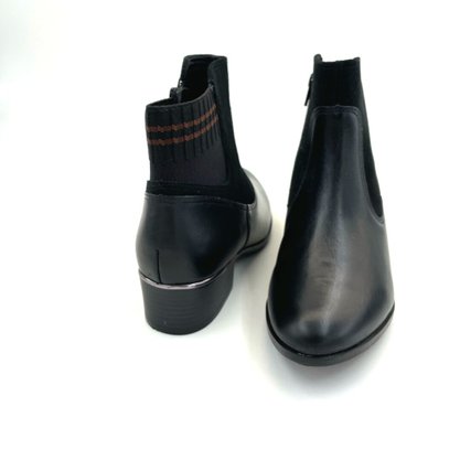 Bota Comfortflex Cano Curto Couro Preta 2269301