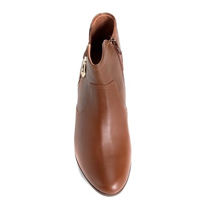 Bota Comfortflex Couro Natural Cano Curto Pinhão