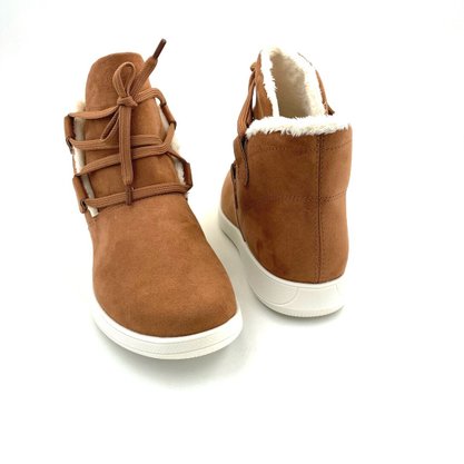 Bota Comfortflex Forro de Lã Camurça Caramelo 2264302