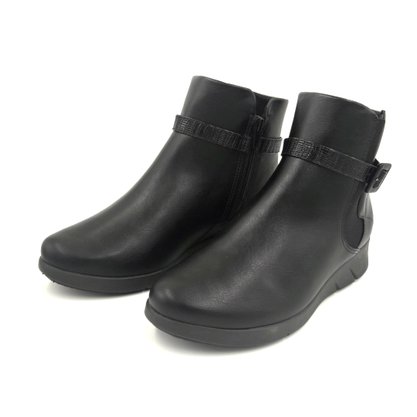 Bota Comfortflex Preta Cano Curto Ankle Boot 1989303