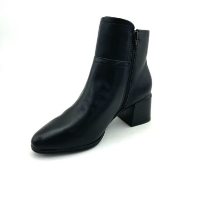 Bota Comfortflex Salto Bloco Couro Preta 2298302