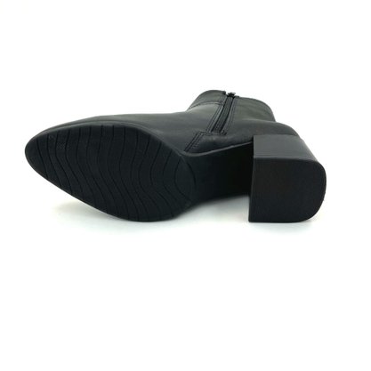 Bota Comfortflex Salto Bloco Couro Preta 2298302