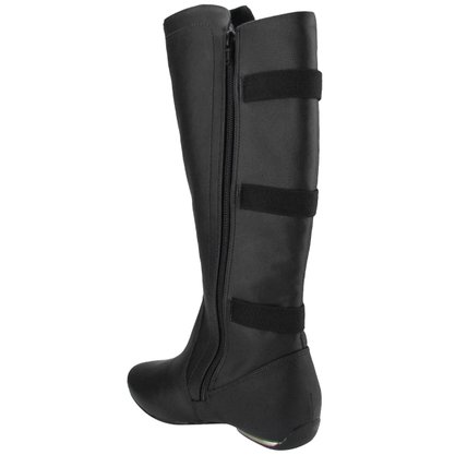 Bota Comfortflex Salto Embutido Cano com Ajuste Preta