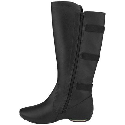 Bota Comfortflex Salto Embutido Cano com Ajuste Preta