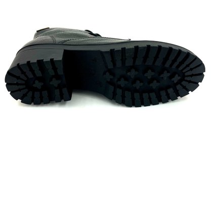 Bota Coturno Bottero Couro Preto Com Zíper 335301