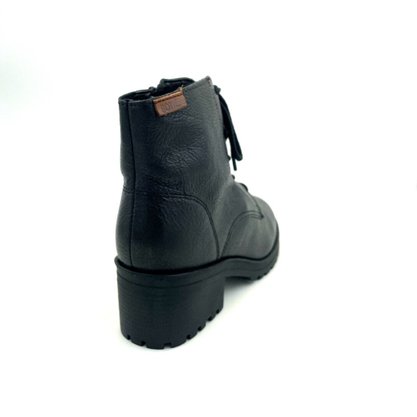 Bota Coturno Bottero Couro Preto Com Zíper 335301