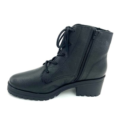 Bota Coturno Bottero Couro Preto Com Zíper 335301