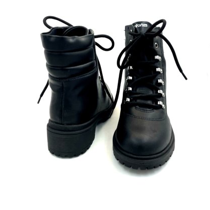 Bota Coturno Comfortflex Preto Salto Baixo 2247303