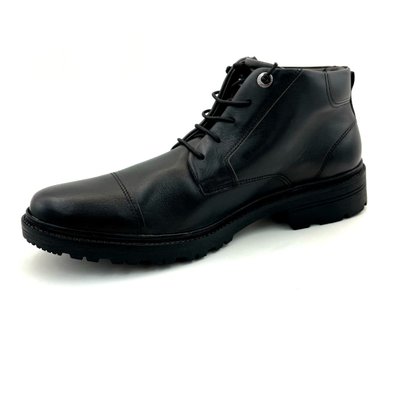 Bota Coturno Ferracini Com Zíper Couro Preta 8915