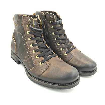 Bota Coturno Masculino Pegada Couro Castanho 180743