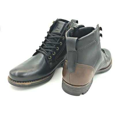 Bota Coturno Masculino Pegada Couro Preto 180745