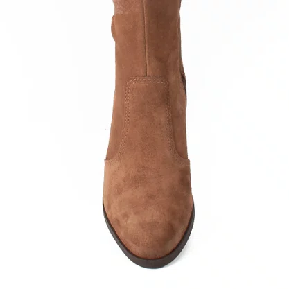 Bota Dakota Camurça Castanho D2383 Cano Longo Salto Bloco
