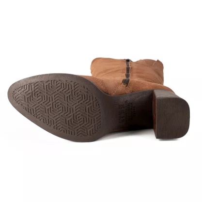Bota Dakota Camurça Castanho D2383 Cano Longo Salto Bloco