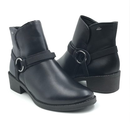 Bota Dakota Cano Curto Salto Baixo Preta 5753