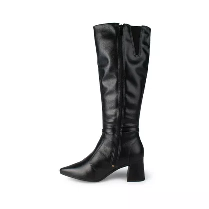 Bota Dakota Cano Longo Preta D2752 Salto Bloco