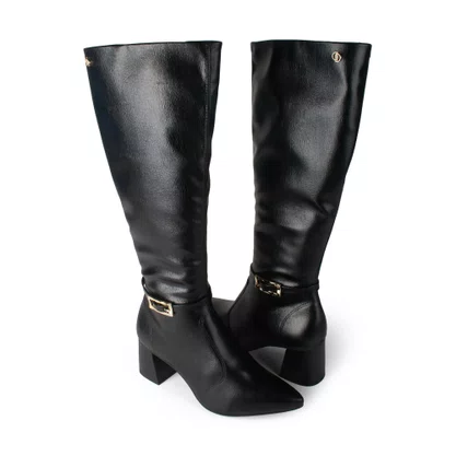Bota Dakota Cano Longo Preta D2752 Salto Bloco
