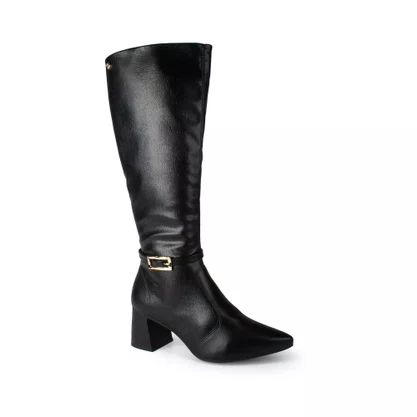 Bota Dakota Cano Longo Preta D2752 Salto Bloco