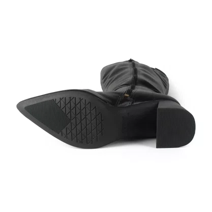 Bota Dakota Cano Longo Preta D2752 Salto Bloco