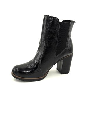 Bota Dakota Couro Natural Verniz Preta Salto Grosso