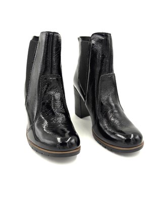 Bota Dakota Couro Natural Verniz Preta Salto Grosso