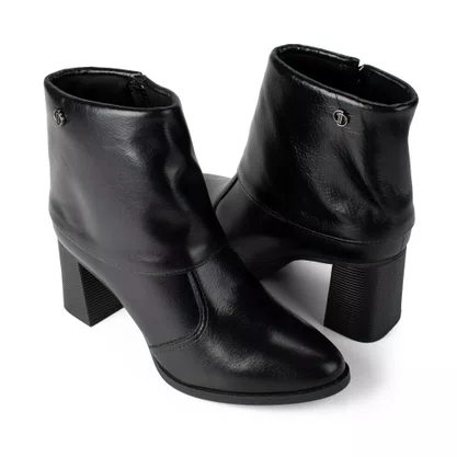 Bota Dakota Couro Preta 2381 Cano Curto Salto Bloco