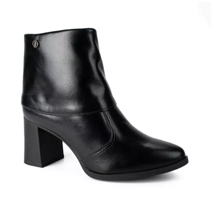 Bota Dakota Couro Preta 2381 Cano Curto Salto Bloco