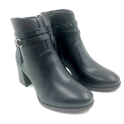 Bota Dakota Salto Bloco Bico Redondo Preta 9611