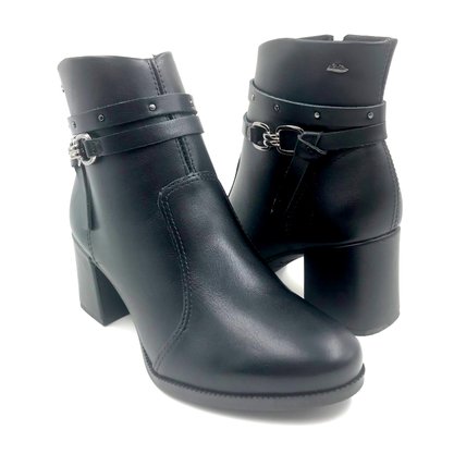 Bota Dakota Salto Bloco Bico Redondo Preta 9611