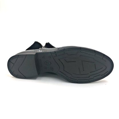 Bota Feminina Bottero Couro Verniz Preta Cano Curto