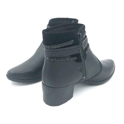 Bota Feminina Mississipi Preta Cano Curto Q2061