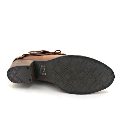 Bota Feminina Tanara Couro Caramelo Cano Curto 0306