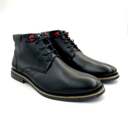 Bota Ferracini Couro Preta Bangkok 2950