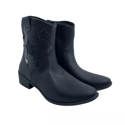 Bota Kidy Menina Western Country com Brilho Preta 3120013