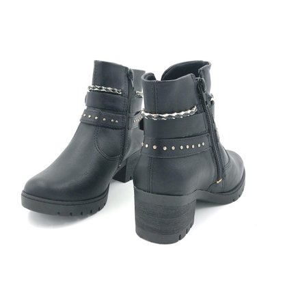 Bota Menina Pink Cats Preta Com Fivela 0942