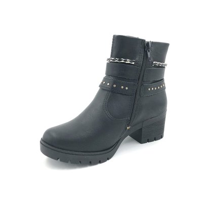 Bota Menina Pink Cats Preta Com Fivela 0942
