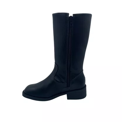 Bota Mini Sua Cia Preta 52227 Cano Longo Laço Infantil
