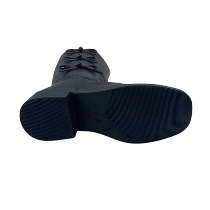 Bota Mini Sua Cia Preta 52227 Cano Longo Laço Infantil