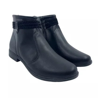 Bota Mississipi Cano Curto Salto Baixo Preta 861