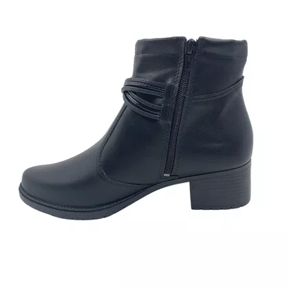 Bota Mississipi Cano Curto Salto Bloco Preta 802
