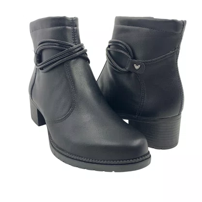 Bota Mississipi Cano Curto Salto Bloco Preta 802