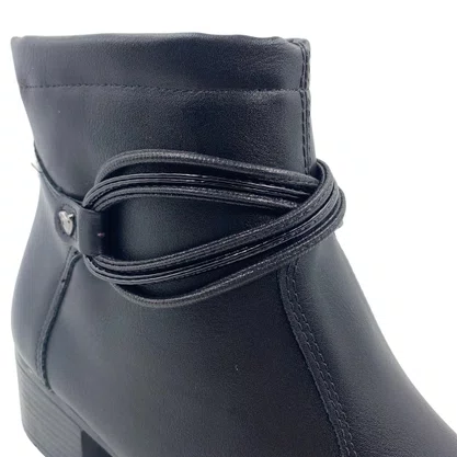 Bota Mississipi Cano Curto Salto Bloco Preta 802