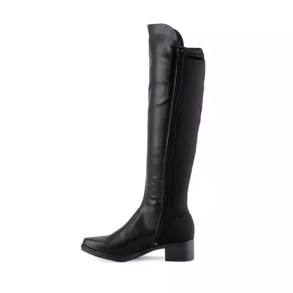 Bota Mississipi Cano Longo Salto Bloco Preta 123